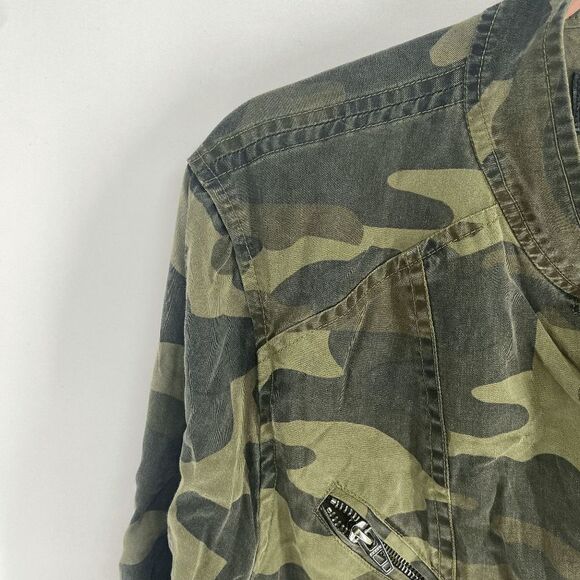 BlankNYC Women's Camo Zip Front Zipper Embellished Long Sleeve Jacket Medium - Picture 2 of 7